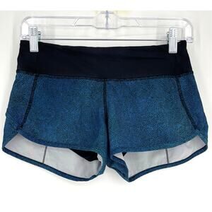 Lululemon Speed Short Size 2 Super Natural Blue Multi Black